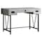 Homeroots 31 in. Grey Particle Board & Black Metal Computer Desk with a Hollow Core 333514 - alternate 1